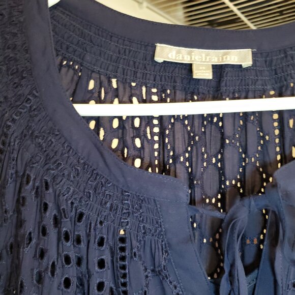 Daniel Rainn Wilcox Smock Detail Top, Navy, XS - Picture 5 of 5